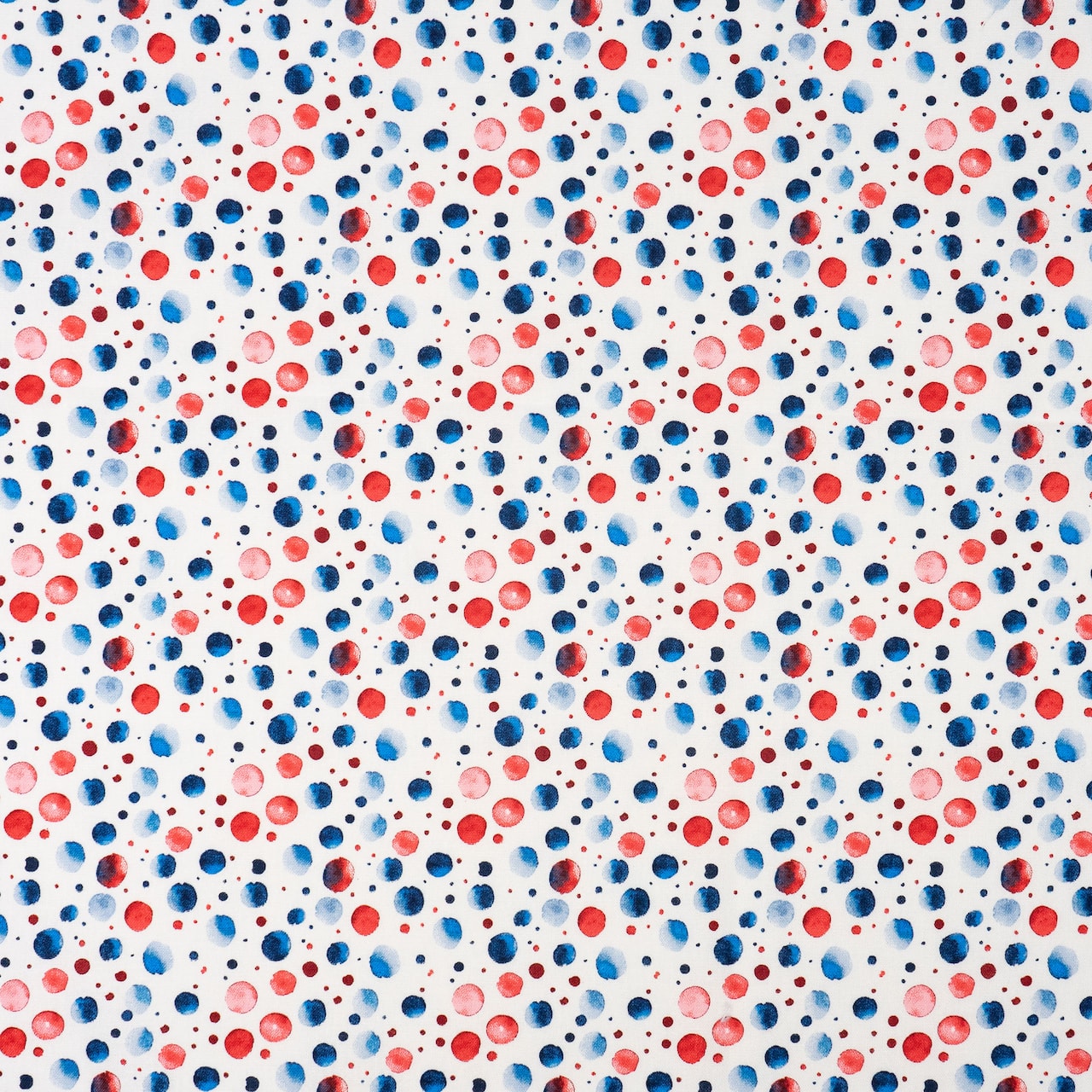 SINGER Red, White & Blue Watercolor Dots Cotton Fabric